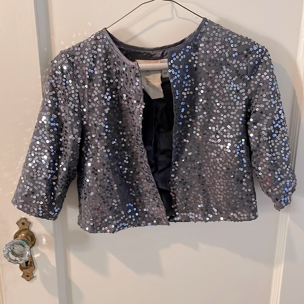 Sequin gray girls bolero
